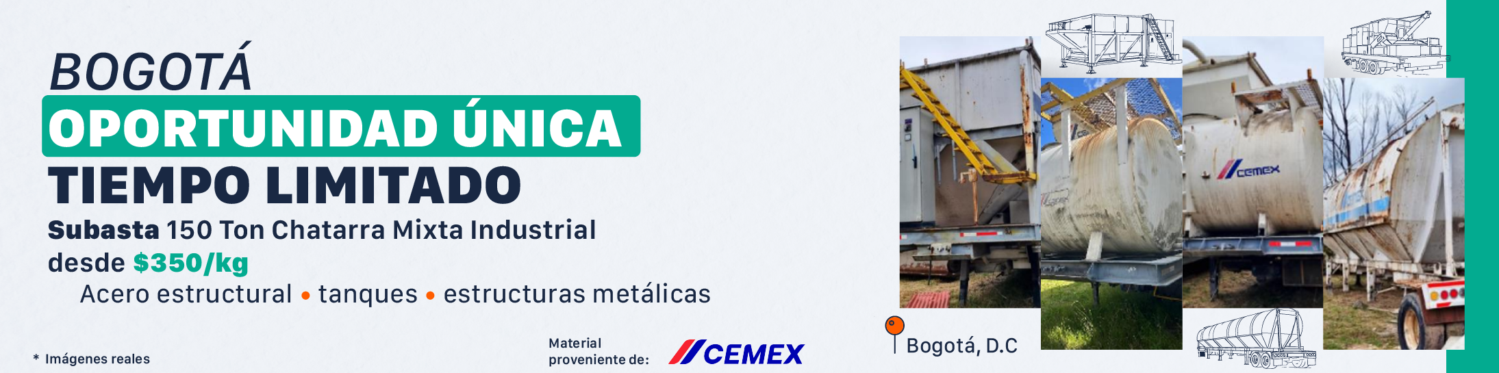 Banner Cemex subasta de chatarra